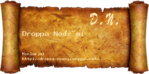 Droppa Noémi névjegykártya